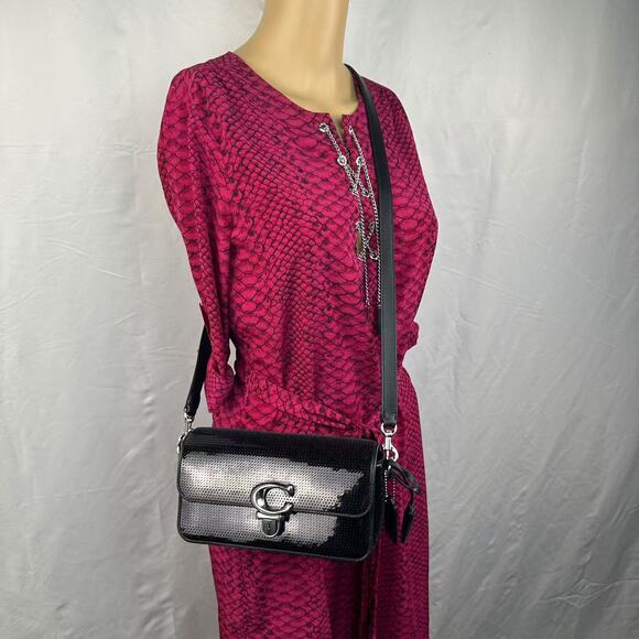 COACH   CM428  STUDIO BAGUETTE BAG WITH SEQUINS - Picture 1 of 11